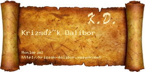 Krizsák Dalibor névjegykártya
